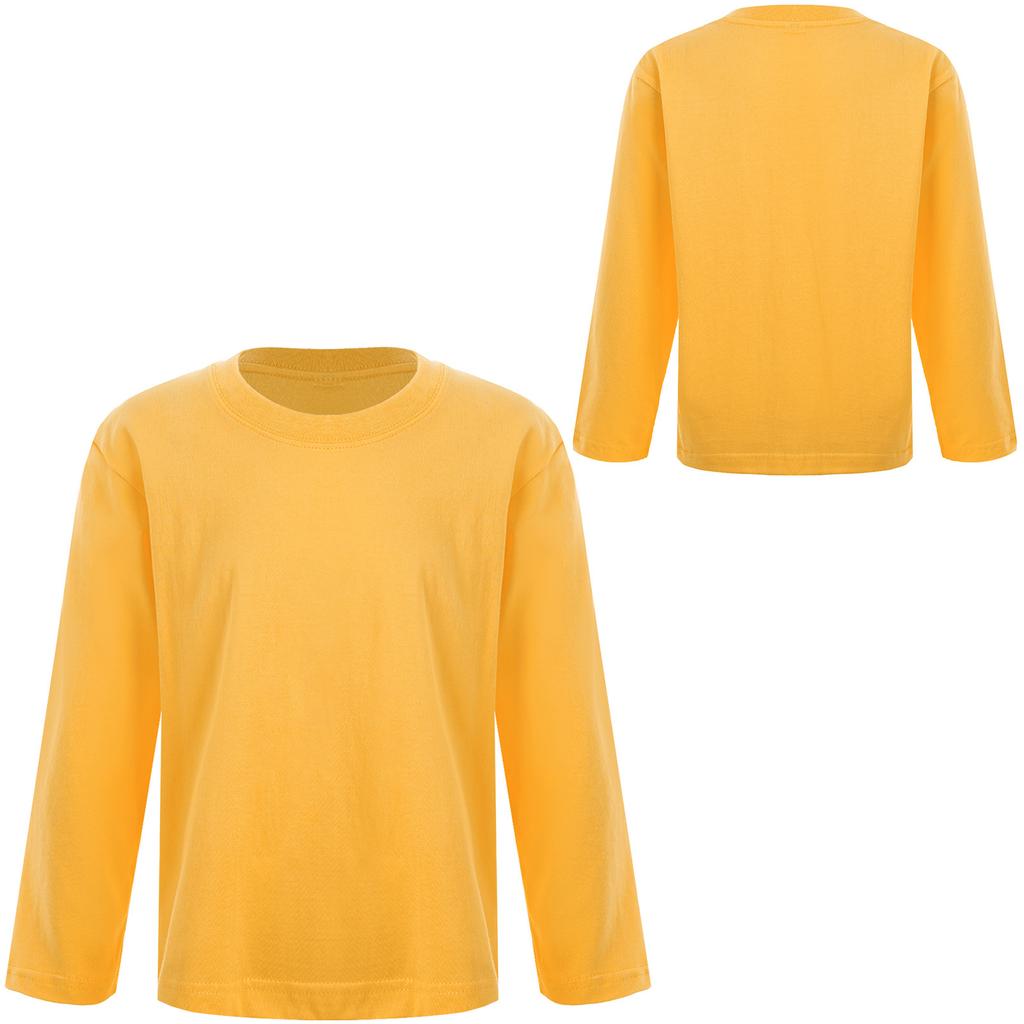 Jenter Gutter Langermet T-skjorte Ensfarget Genser Undertrøye Høst Vintergenser Normal Passform Tunika Bluse Topp