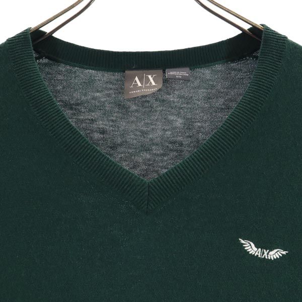 Armani Exchange Long Sleeve V Neck Sweater M Green System Knit Men's Used