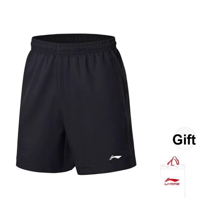 

Li-Ning Однотонные легкие свободные быстросохнущие шорты для бега, фитнеса, тренировок, повседневные шорты унисекс, черные AAPU217-1 XL