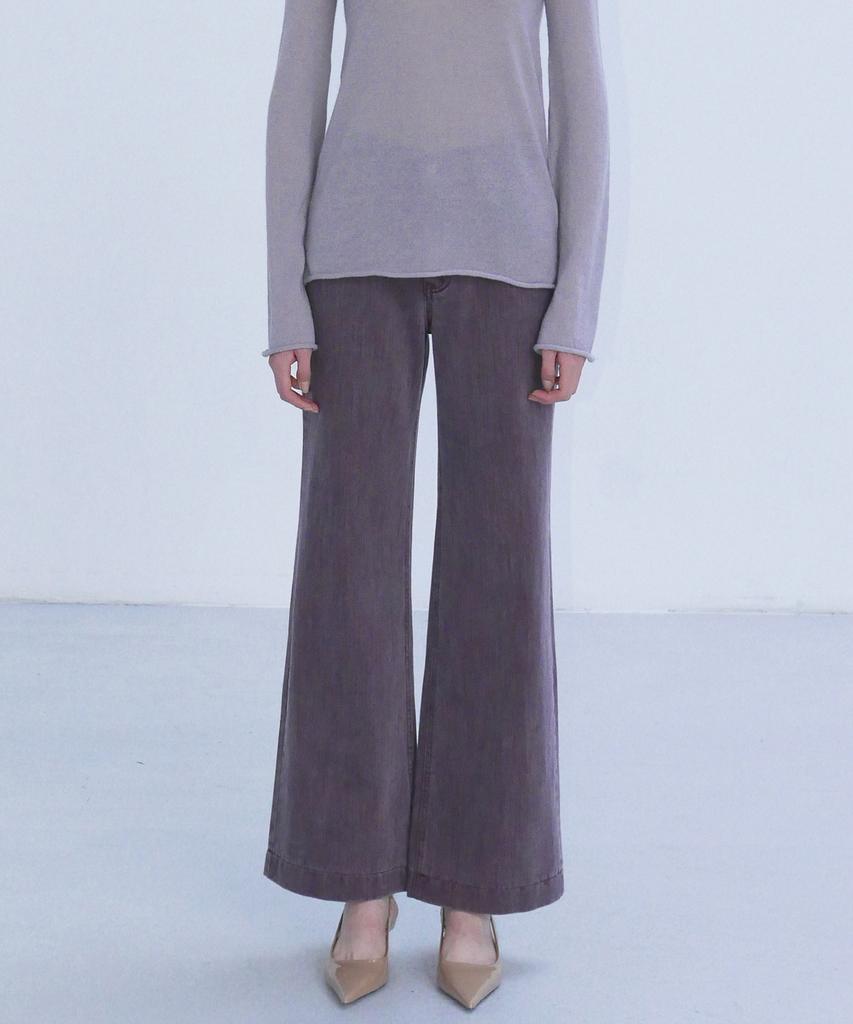 EN OR Semi Wide High-Rise Denim Pants - Magenta