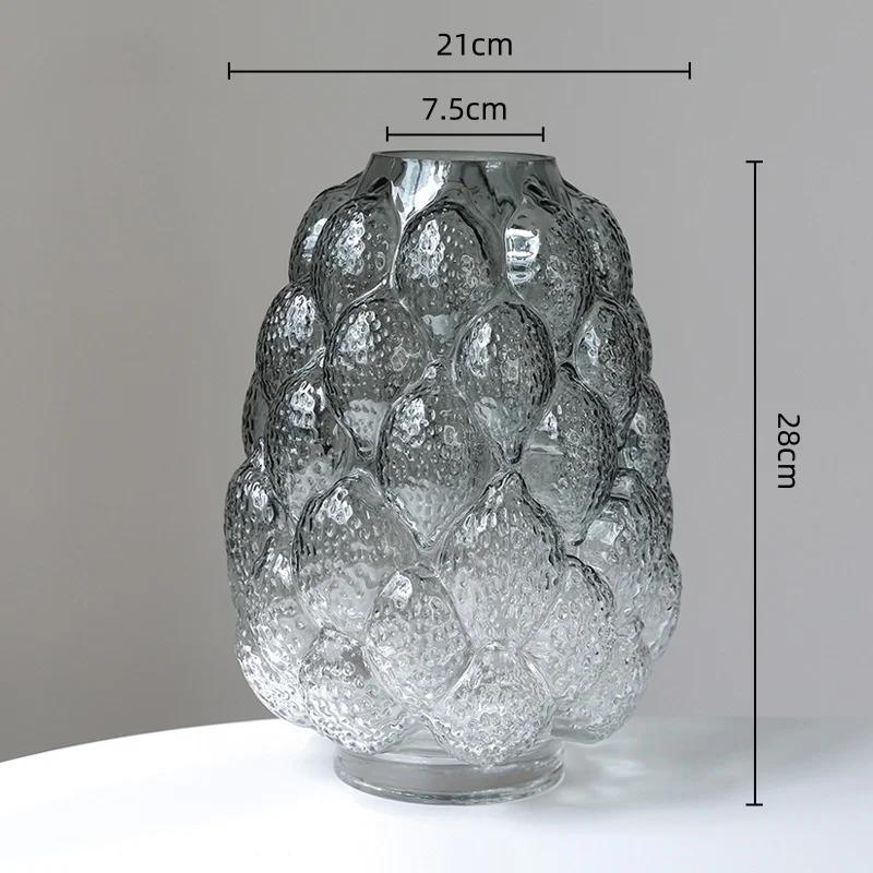 Glass Vase Abstract Grain Gradient Flower Vase Hydroponic Accessories Glass Terrarium Home Decoration Accessories