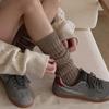 Boken Shoes, Thick Thread Socks, Double-needle Retro Mid-calf Pile Socks, Autumn and Winter Long Socks