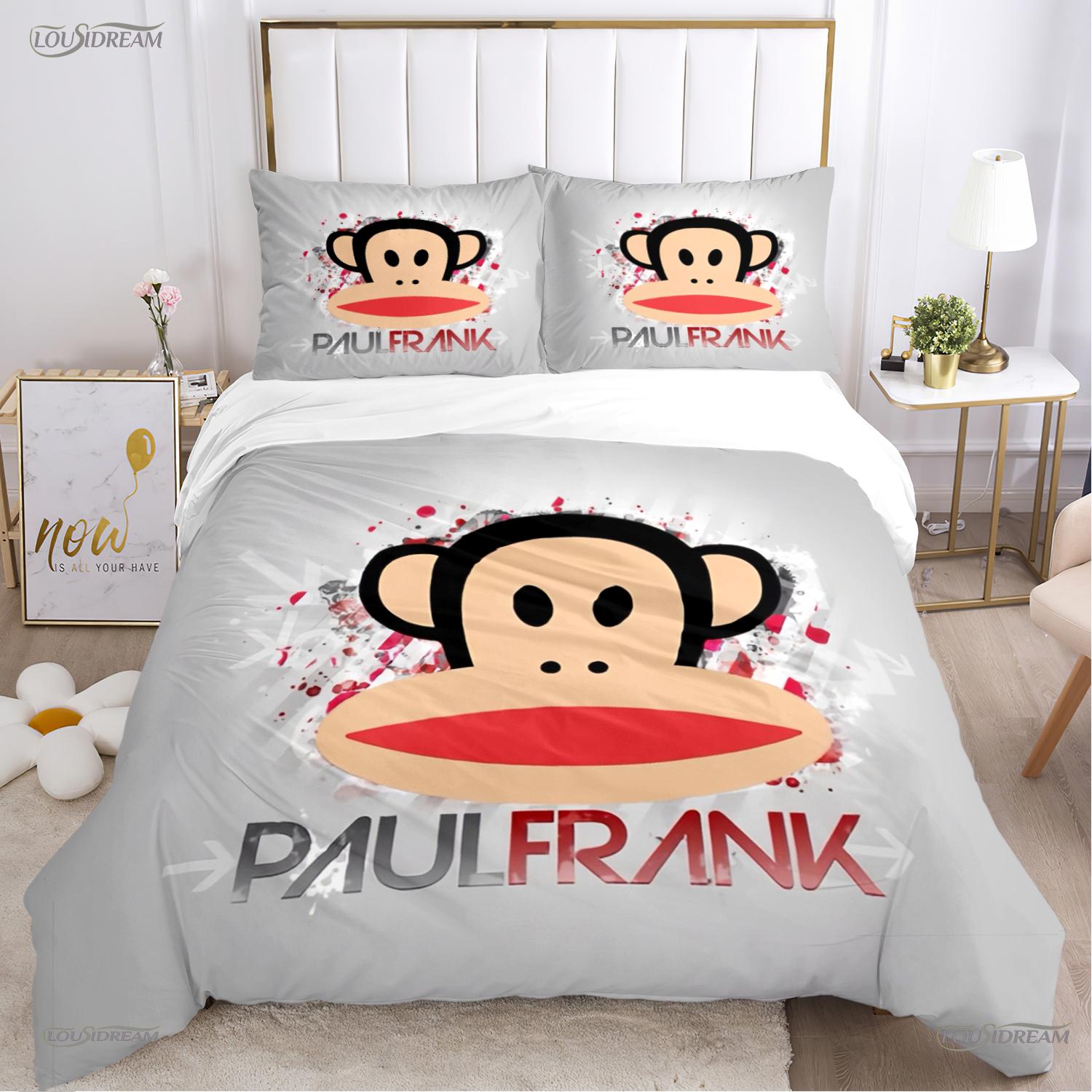 

Cute P-Paul F-Frank Cartoon Anime Duvet Cover Funny Kawaii Bedding Set Soft Quilt Cover And Pillowcases Single/Double/Queen/King 220*240cm 3pcs
