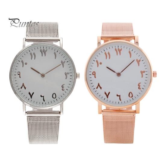 Women Watch Round Dial Quartz Movement Alloy Arabic Number Time-checking Wristwatch High Accuracy Lady Daily Party Office Dating Wear Timepiece Ladies