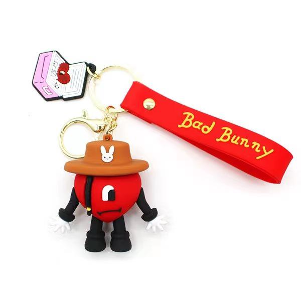 Llavero Creativo de Dibujos Animados de Bad Bunny: Colgante de Coche de PVC Epoxi Estilo Europeo