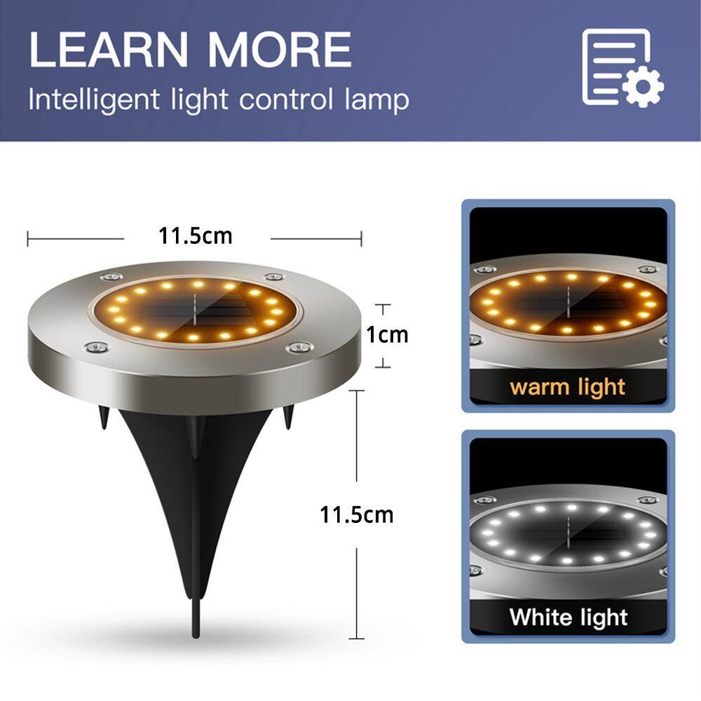 4PCS 8LED Solar Lawn Yard Led Solar Lights Buried Garden Light Waterproof Outdoor PathWay Floor Under Ground Spot Lamp
