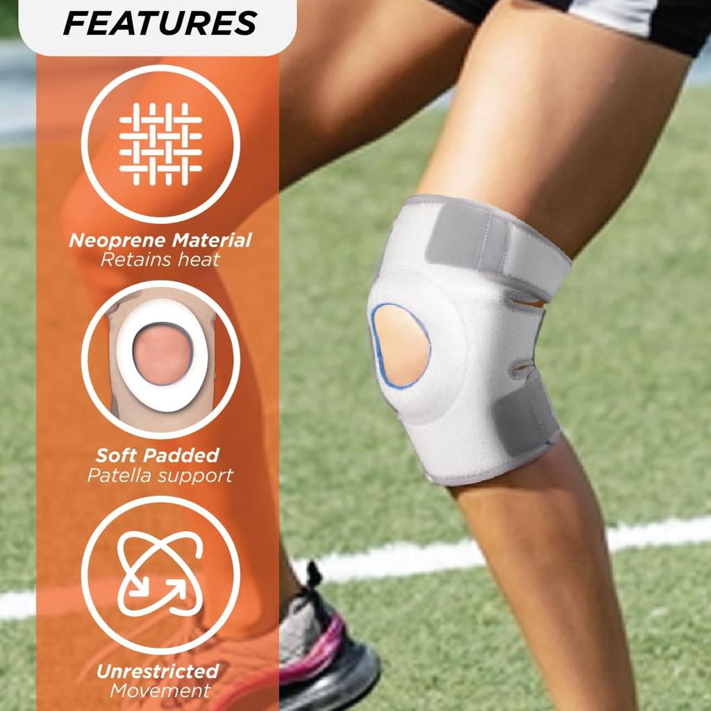 Vissco Neoprene Knee Cap, Knee Support for Reducing Pressure on the Patella, Knee Braces with Velcro, Knee Cap for Gym and Workout (SINGLE) - XL