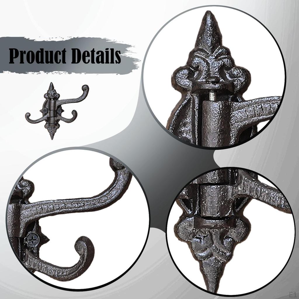 Cast Iron Wall Hook Coat Rack , Vintage Outdoor Decorative Key Holder, Hanger for Mudroom,