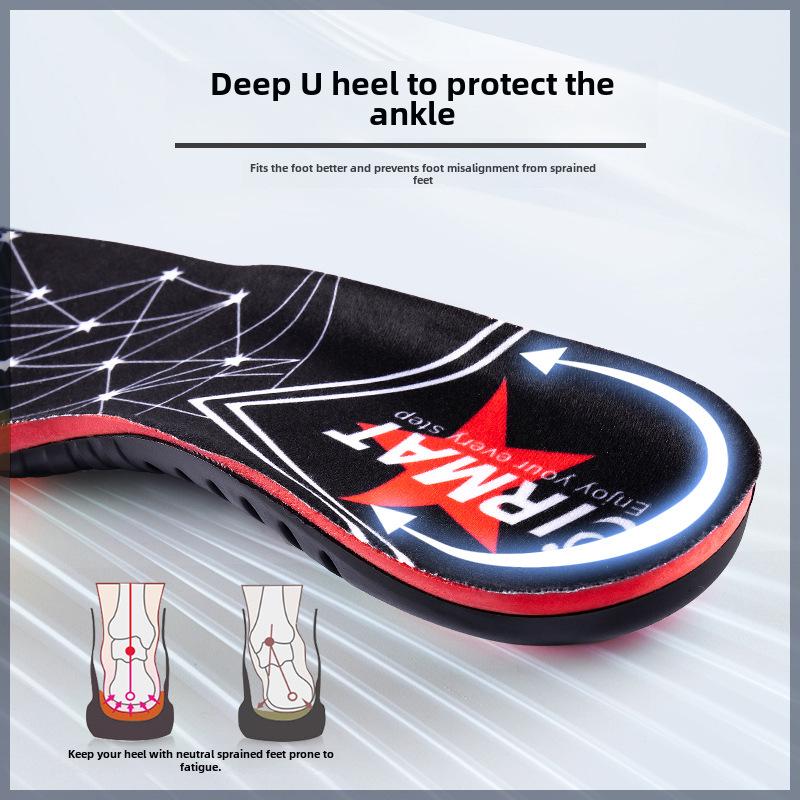 Palmilhas esportivas de suporte de arco respirável masculinas - Absorção de choque, absorção de suor, correção de eversão de pé plano