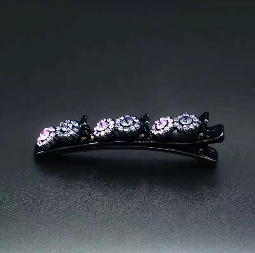 Rhinestones Braided Hair Clips For Girls hairclip with 3 Flowers Hair Span With Crystalllume Women Hairpin Hair Accessories