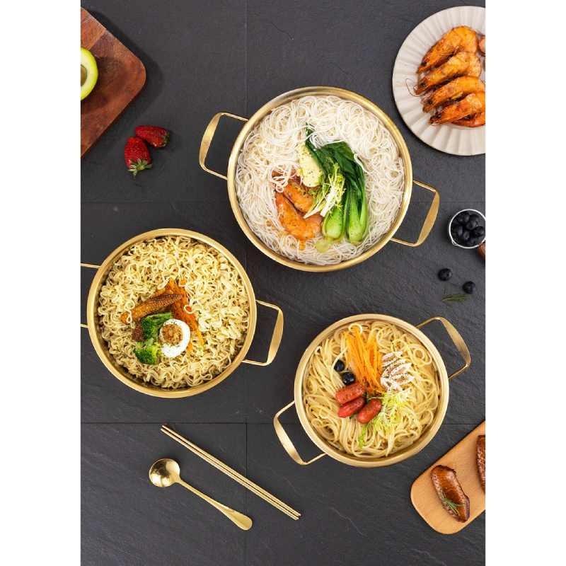 Steel Ramen Stainless Soup Pot With Lid For Family Meal Cooking Kitchen Tools