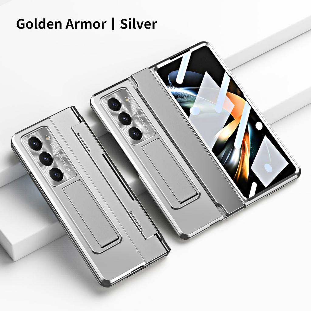 RENGZ Mit Stifthalterung Z Fold7 Fold6 Hülle Für Samsung Galaxy Z Fold 7 6 5 4 Mit Glas-Displayschutzfolie Scharnierschutzhülle
