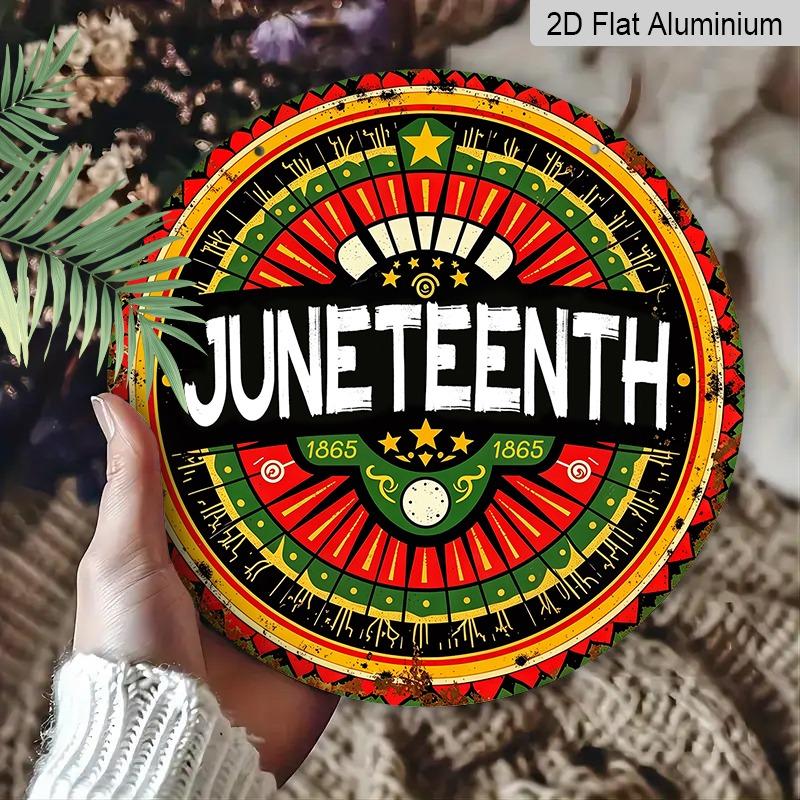 2D Flat Aluminum Wall Hangings with A Juneteenth Theme Are Available in Various Sizes. Featuring African-inspired Patterns and Star Motifs, They Are