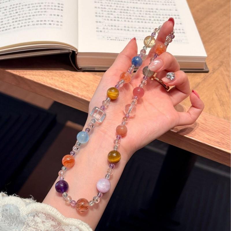 Handmade Natural Amethyst Beaded Bracelet Women Boho Style Colorful Multi-Stone Chain Jewelry 2026