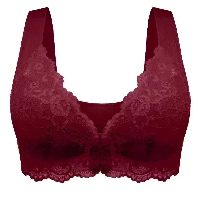 Plus Size Lace Front Closure Wirefree Women S Vest Style Bra