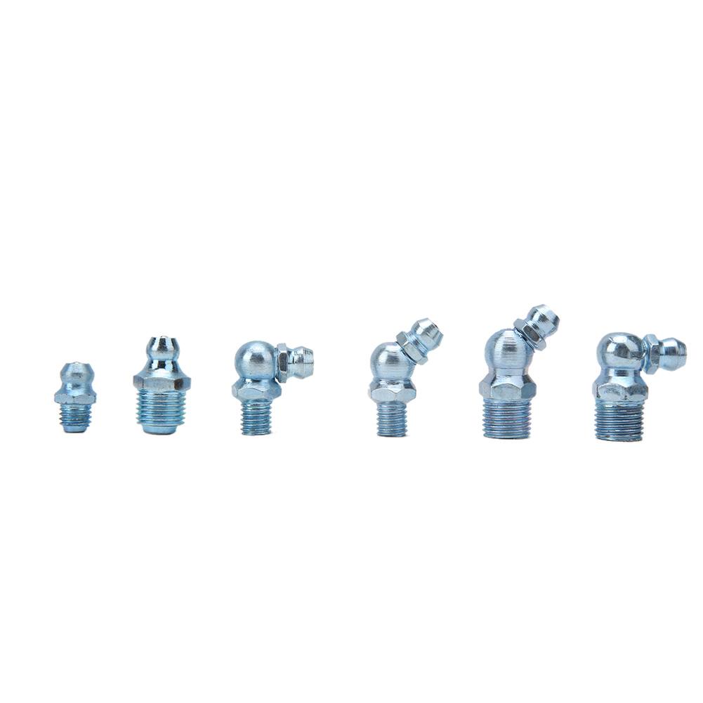 110 szt. 45 stopni 18in28 Smar Końcówka Smarowniczki Złączka Dyszy do Maszyn Inżynieryjnych Galwanizowany Niebieski