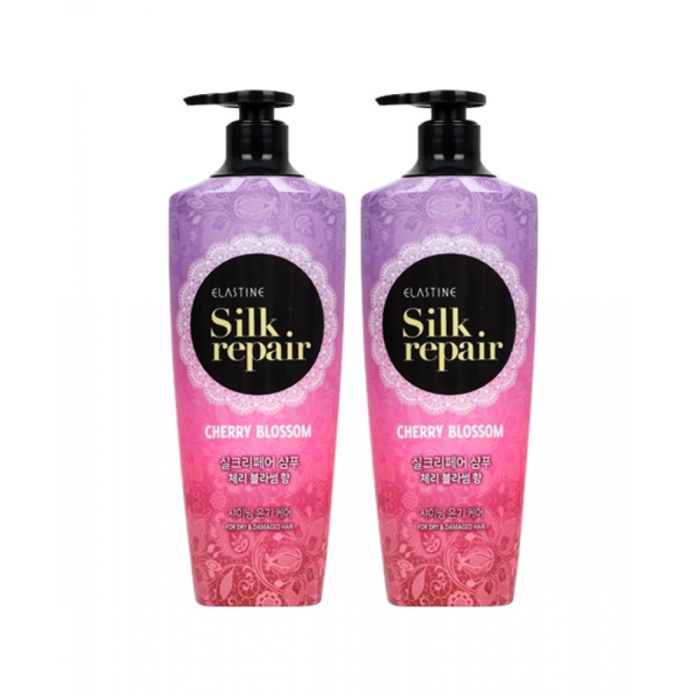 Elastine Silk Repair Cherry Blossom Shampoo 550ml X 2 Pack NONE