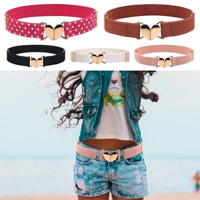 Elegant Love Heart Buckle Dress Decoration Waist Belts Waist Strap Elastic Belts Decorative Waistband