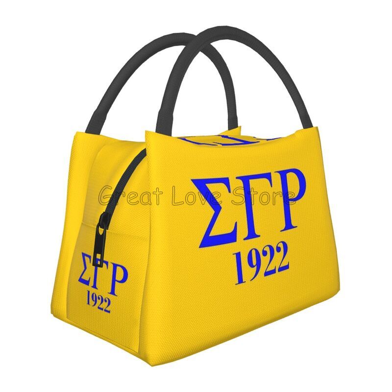 Sigma Gamma Rho 1922 Print Thermal Lunch Bag Women Portable Insulated Cooler Bag for Picnic Work Reusable Waterproof Lunch Box