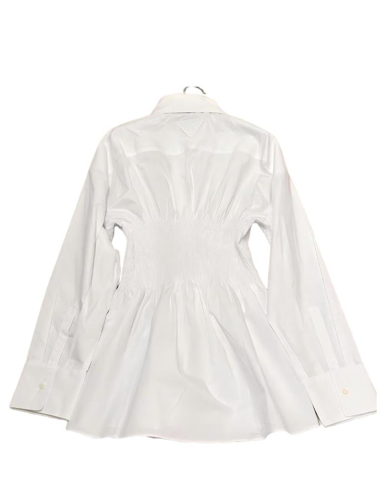 2024 Women's Summer Long Sleeve Shirt Dress with Turn-Down Collar and Waist Tie