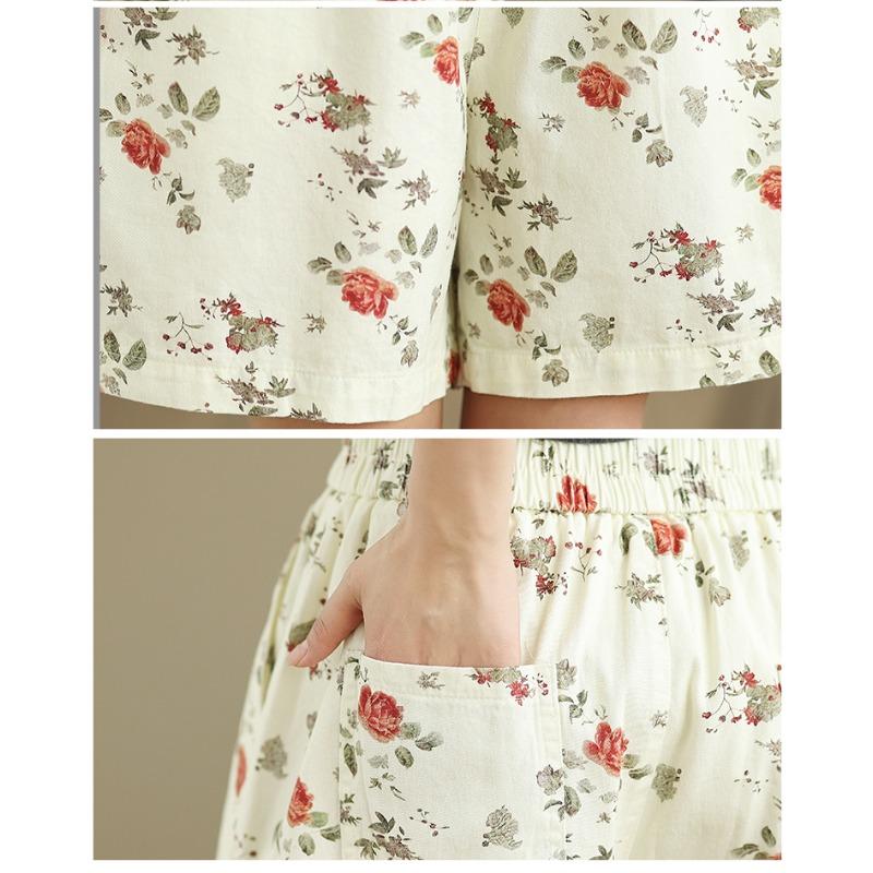 DIMANAF Plus Size Summer Harem Women 2025 Floral Jeans Casual High Waist Elastic Basic Loose Pants