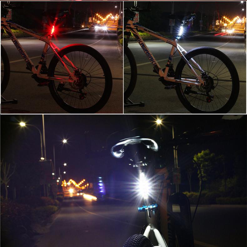 USB Rechargeable LED Bicycle Tail Light Mountain Bike Safety Driving Warning Front Rear Flashing Lights Night Riding Accessories