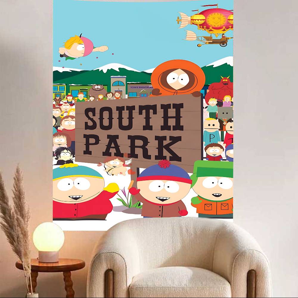 SSouth Funny PParks Happy Birthday Backdrop Background Vinyl Women Birthday Party Cake Table Decorations Photoshoot Banner