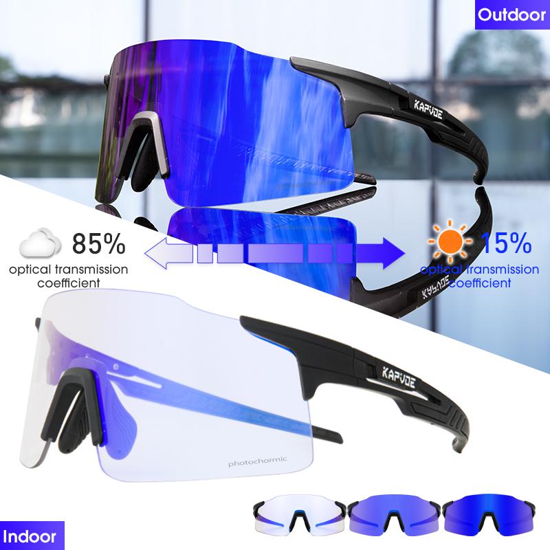 Pochromic Cycling Sunglasses  UV400 Cycling Glasses Outdoor Bike Eyewear MTB Hiking Sports Riding Glasses Bicycle Goggles