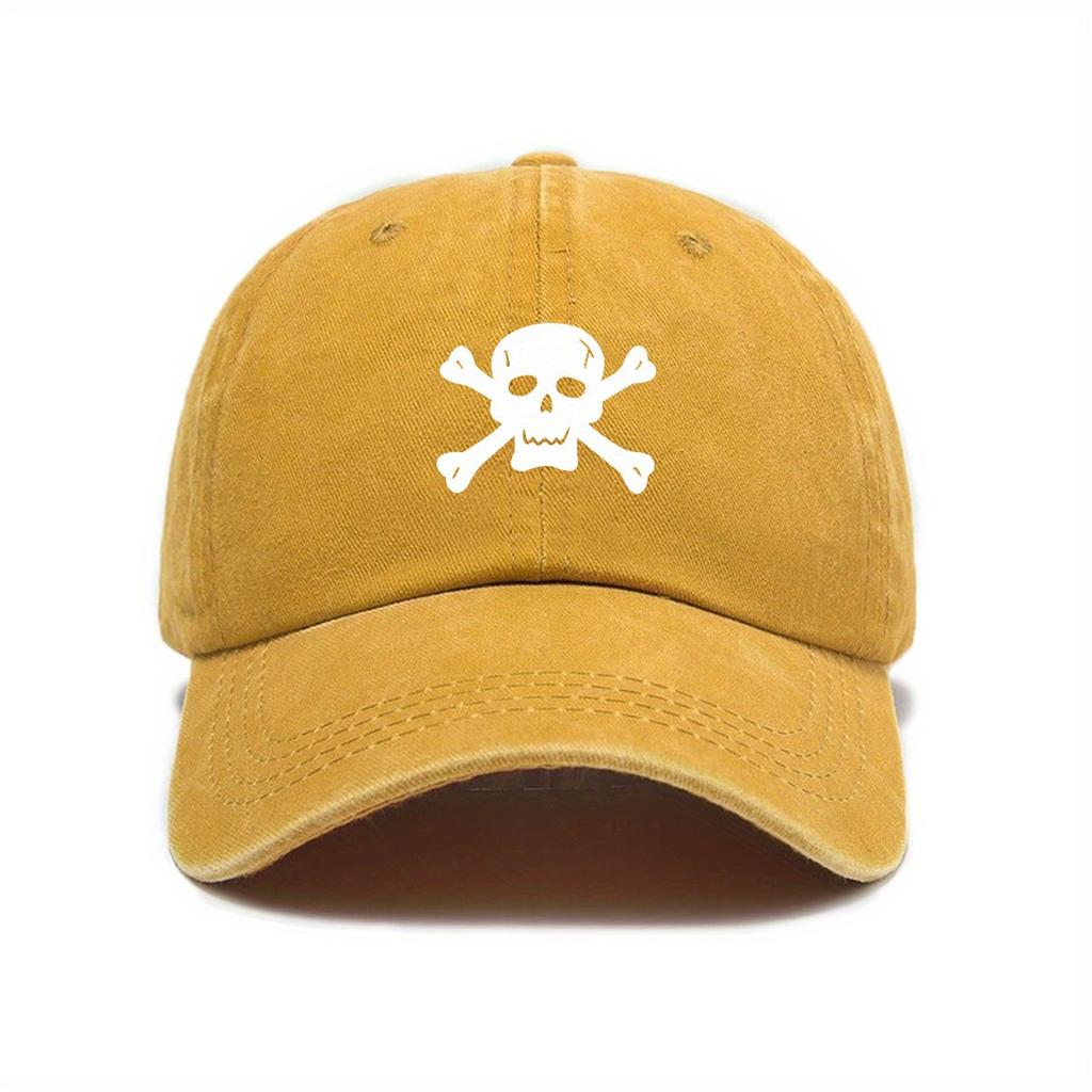 Urban Style Adjustable Baseball Cap with Skull Motif  Woven Polyester Hand WashDry Clean Unisex