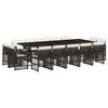 VidaXL Garden Dining Set with Cushions 15 Pcs Brown Rattan, Outdoor Dining Set 3210873