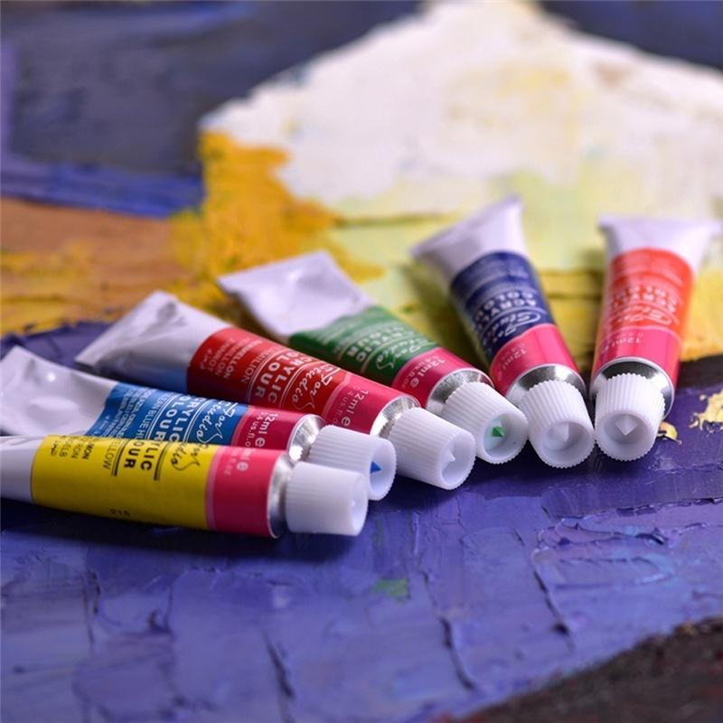 12Colors/Set Acrylic Paint Color Set Acrylic Paints Pigment for Artists