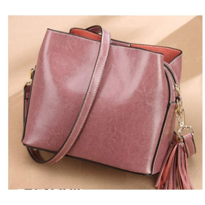 

Женская сумка из натуральной кожи, сумка через плечо на одно плечо, женская, большой емкости фиолетовый