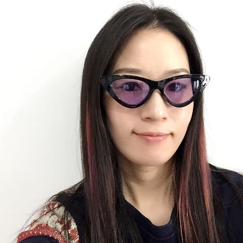 Women Vintage Cat Eye Triangle Sunglasses UV400 Retro Fashion Eyewear Glasses