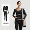 WEZHO Nude-Feel Color-block Long Sleeve Yoga Set