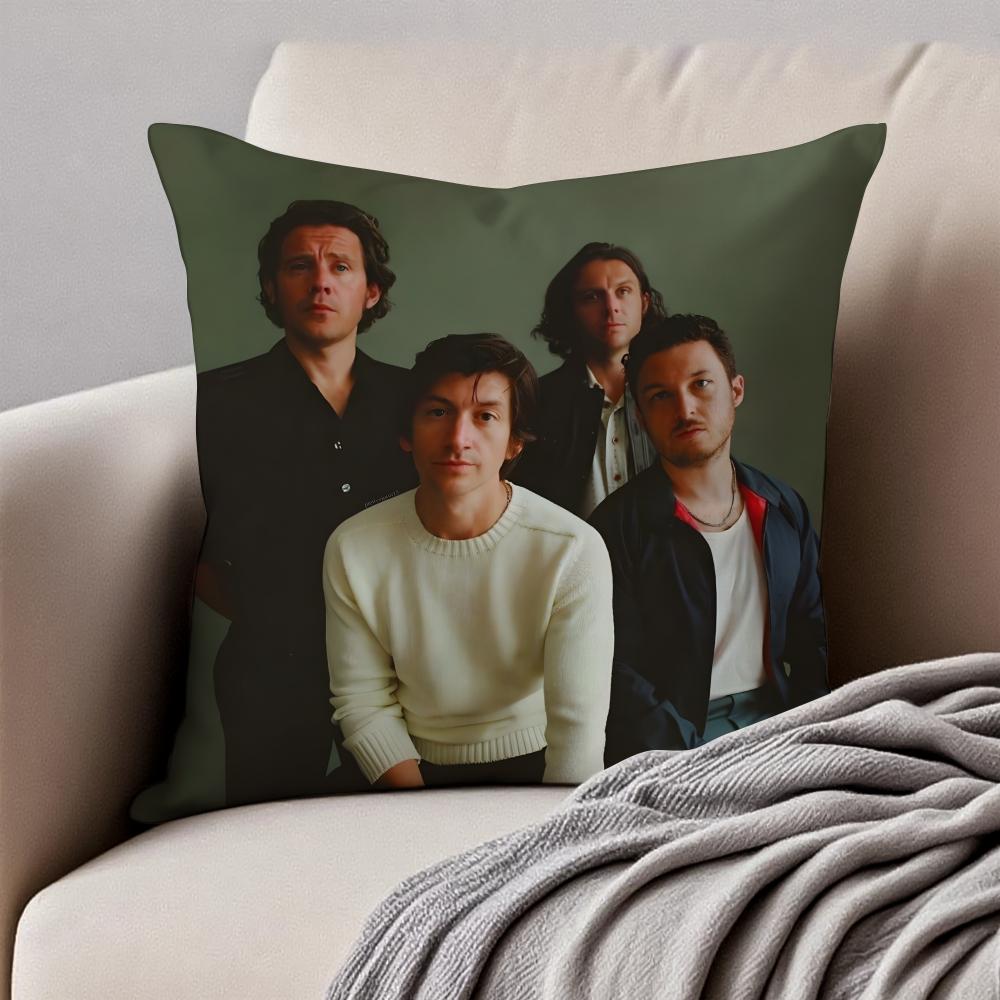 Fashion Cool A-Arctic Monkeys Band Iconic Cushion Cover Pillowcase Anti-Dustmite Invisible Zipper Short Plush Sofa Cushion