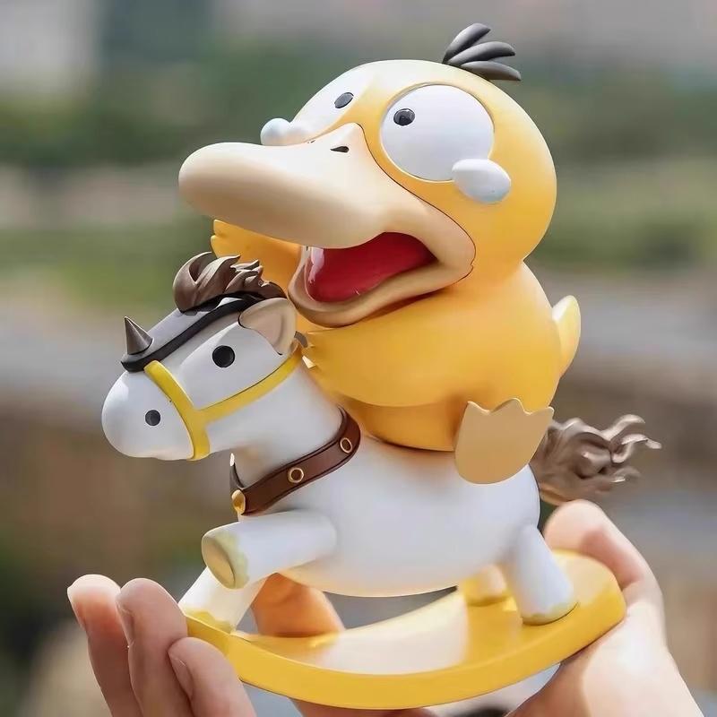 Pokemon Psyduck Rocking Horse Gk Anime Figures Desktop Car Ornament Model Doll Statue Collectible Holiday Toy Surprise Gift