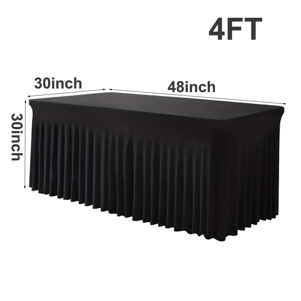Spandex Table Skirt 4/6FT Table Cover New Stretch Tablecloth  for Rectangle Tables