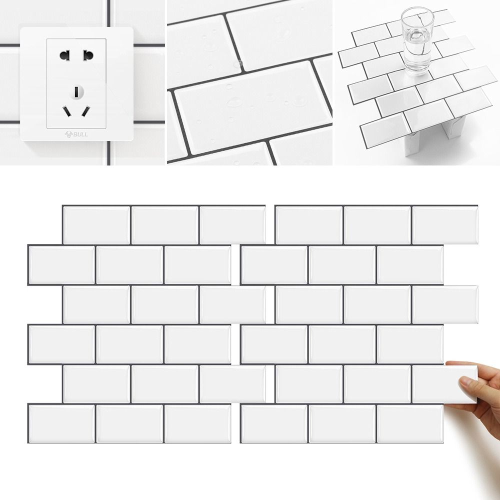 Removable For Kitchen Wall Renovation Easy to Clean Directly Paved Decorative Film DIY Decorative Tile Wall Stickers Wallpaper