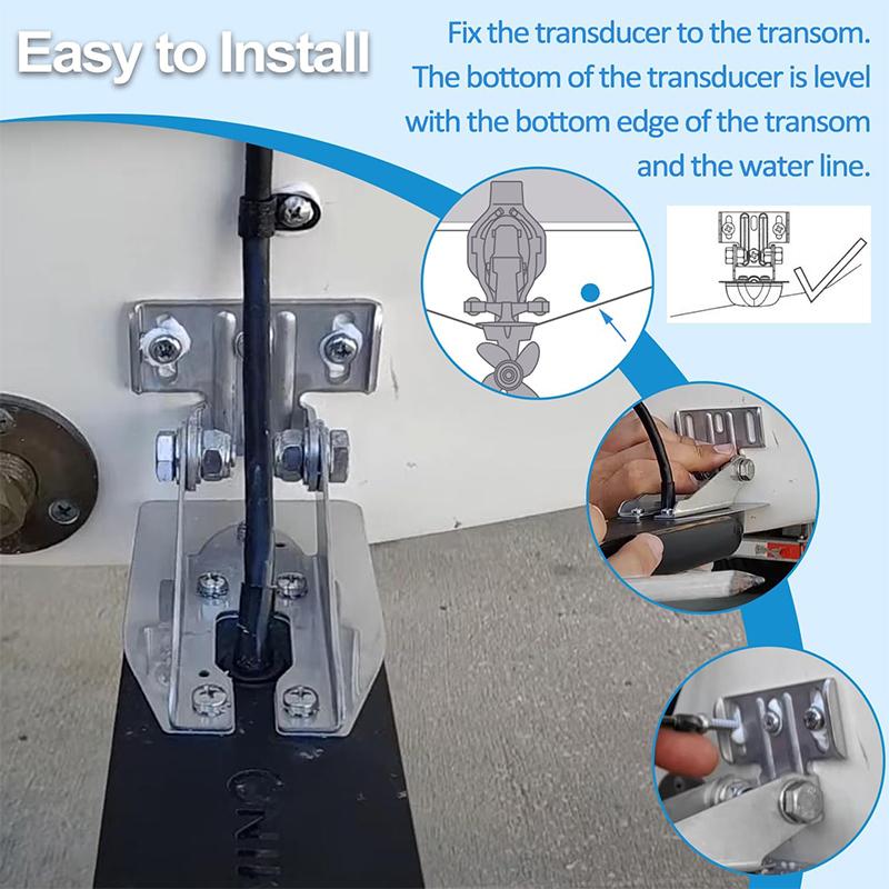 0101200611 Heavy Duty Transom Mount with Spray Sheild Compatible with Garmin Echo, GPSMAP, GT 4pin, 8pin, 12pin Transducer