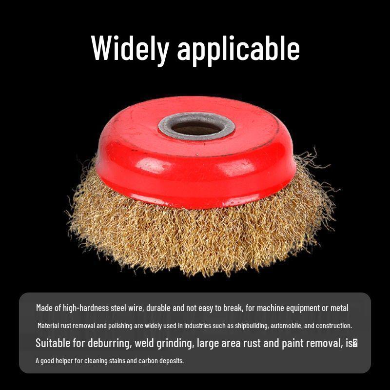 Bowl-Shaped Steel Wire Wheel Brush for Angle Grinder - Rust Removal & Polishing
