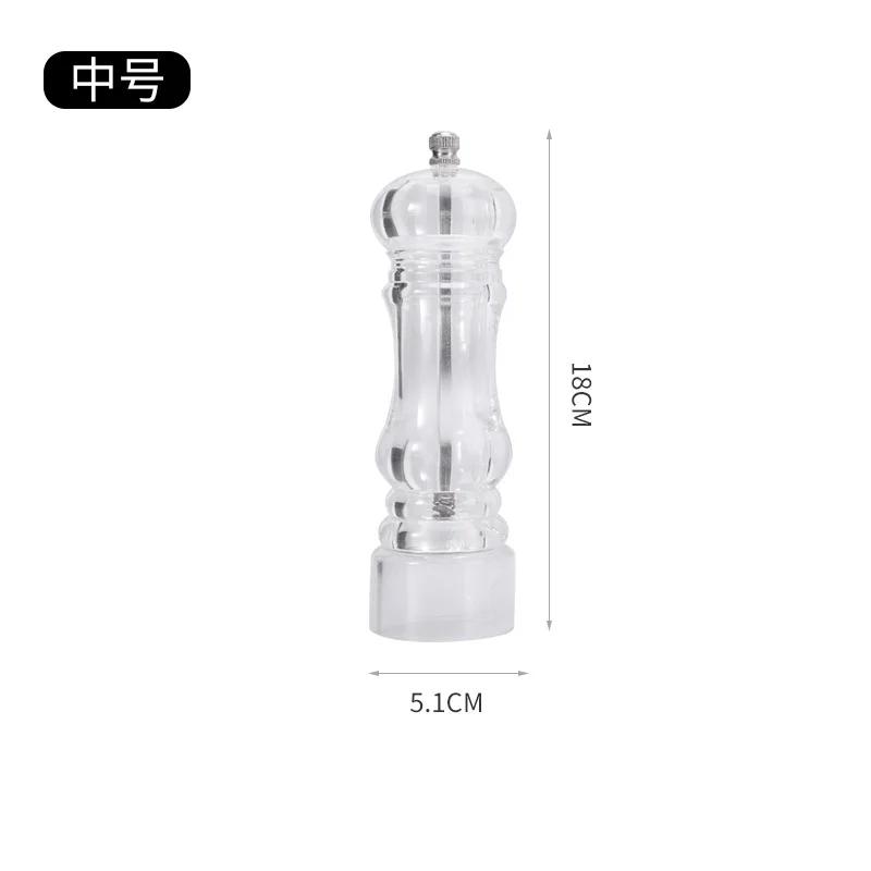 Transparent Pepper Grinder Salt Mill Machine Crusher Spice Grinding Handheld Seasoning Containers Bottle Gadgets