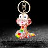 Fortune Rhinestone Snake Keychain Exquisite Women's Bag Pendant Snake Lucky Pendant  New Year Gifts