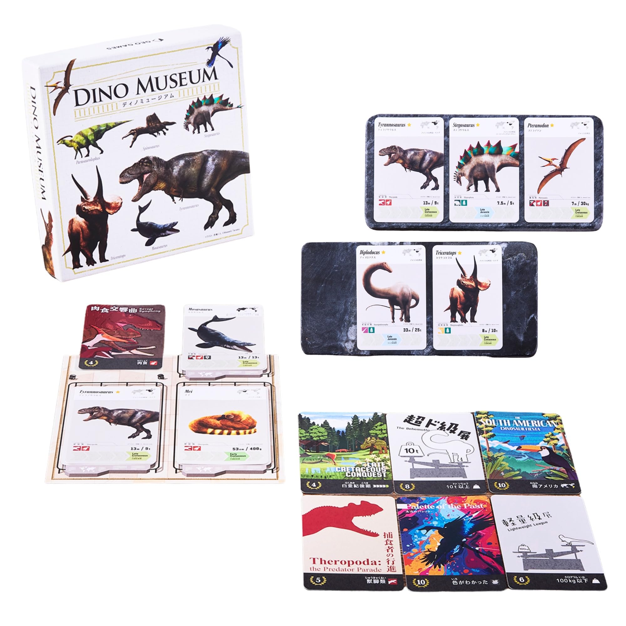 

DINO MUSEUM GEO GAMES Dinosaur Card Game and Board Game for ages 8 and up