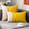 The Dutch Velvet Splicing Square Cushion Covers Gold Geometric Decorative Pillow Cover Throw Pillow Case Home Decor Sofa Bed