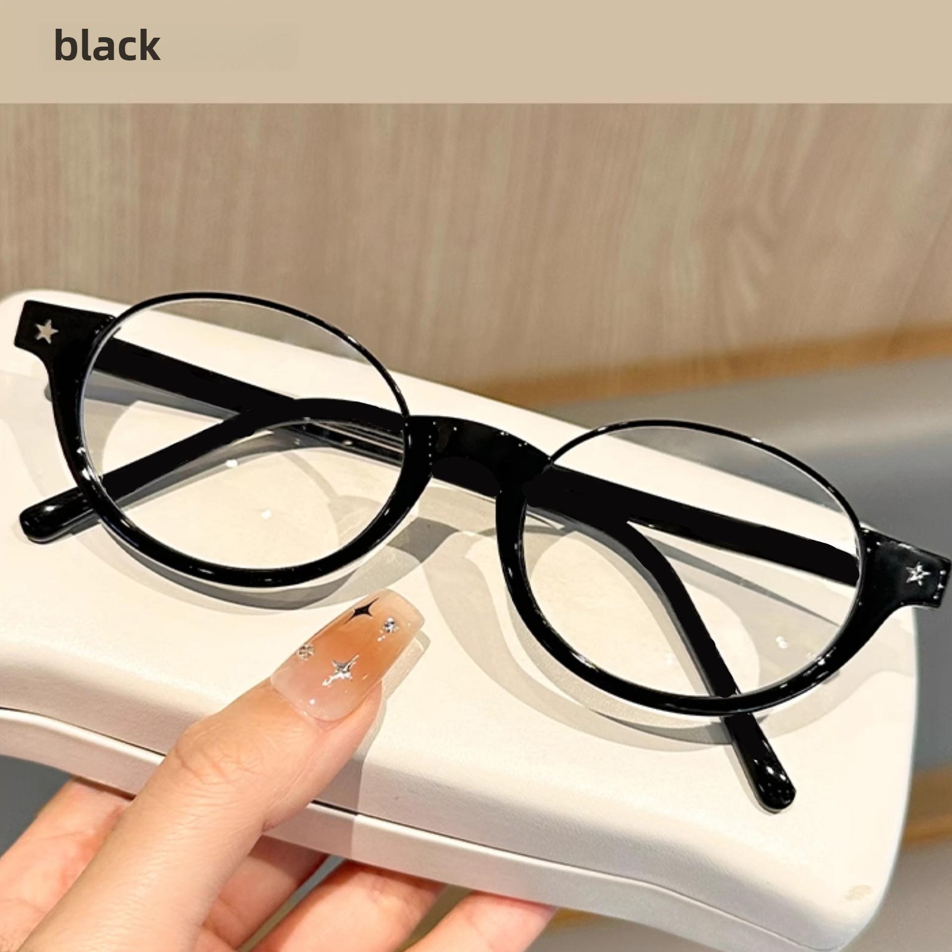 

New Fashion Retro Half Frame Myopia Glasses Hd Anti Blue Light Advanced Glasses Frame Myopia Glasses -3.5-4.0 -4.0