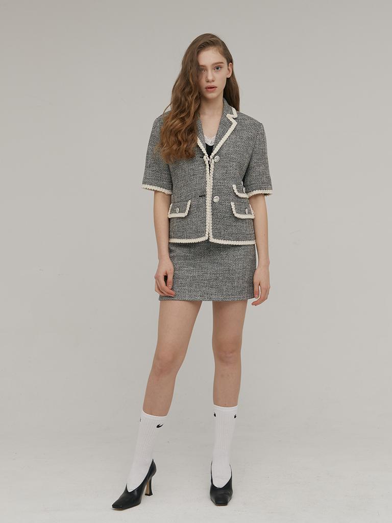Asula Amor Tweed Skirt [Black]