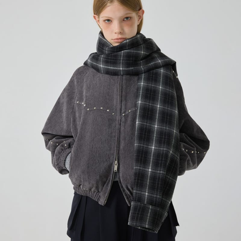 

YUTHENTIC Check Sleeve Muffler Black Check AX5XF8502D BK+CH_FREE_89
