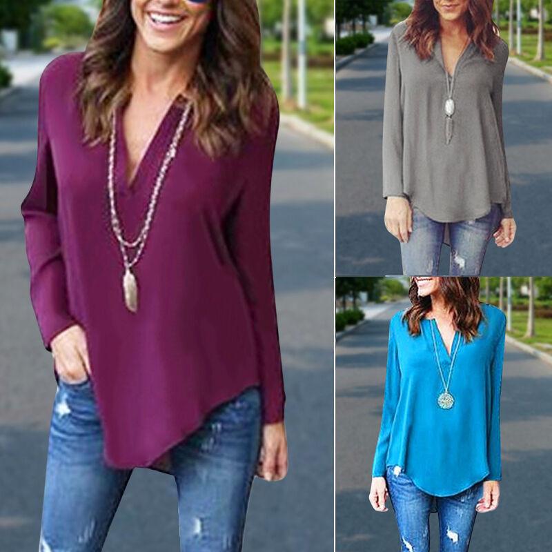 Elegant Fashion Women Blouse Chiffon Long Sleeve Ladies T Shirt Casual Loose Shirt Tops