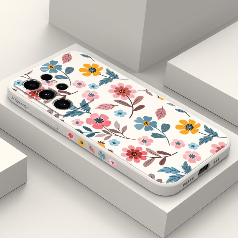 Flowerstalk Flower Phone Case For Samsung Galaxy S25 S24 S23 S22 S21 S20 Ultra FE S10 S10E Plus Note 20 Ultra Silicone Cover