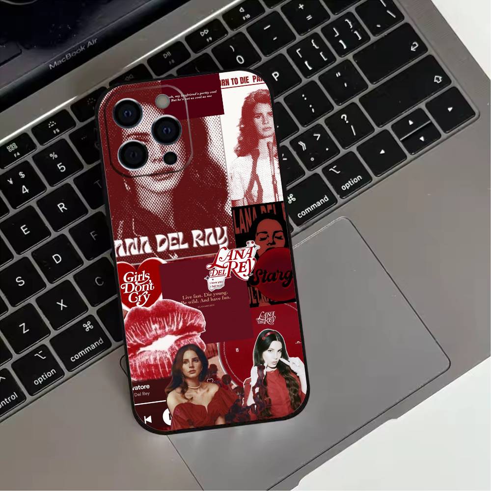 L-Lana D-Del Rey Phone Case For iPhone 17,16,15,14,13,12,11 Plus,Pro Max,XS,Soft Silicone Black Cover